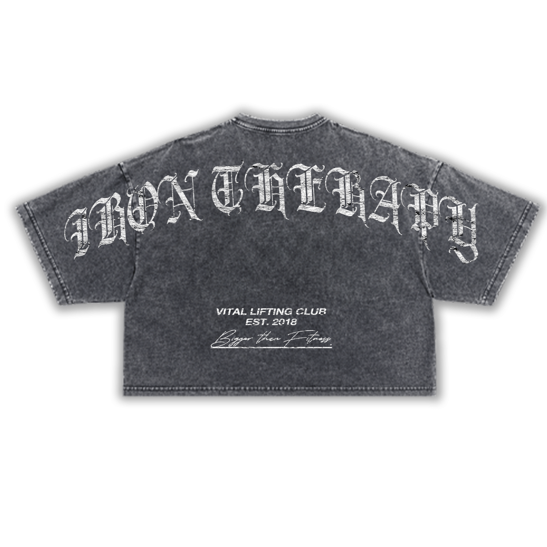 Oversized Crop T-Shirt - Iron Therapy OE Black Acid