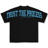 Oversized Pump Cover T-Shirt - TTP Distressed Baby Blue