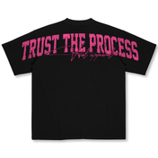 Oversized Pump Cover T-Shirt - VITAL APPAREL Trust the Process Distressed Pink
