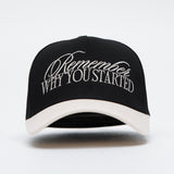 A Frame Snapback Hat - Black/Off-White Remember Why You Started