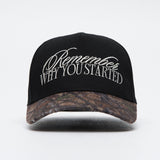 A Frame Snapback Hat - Black/Woodland Camo Remember Why You Started