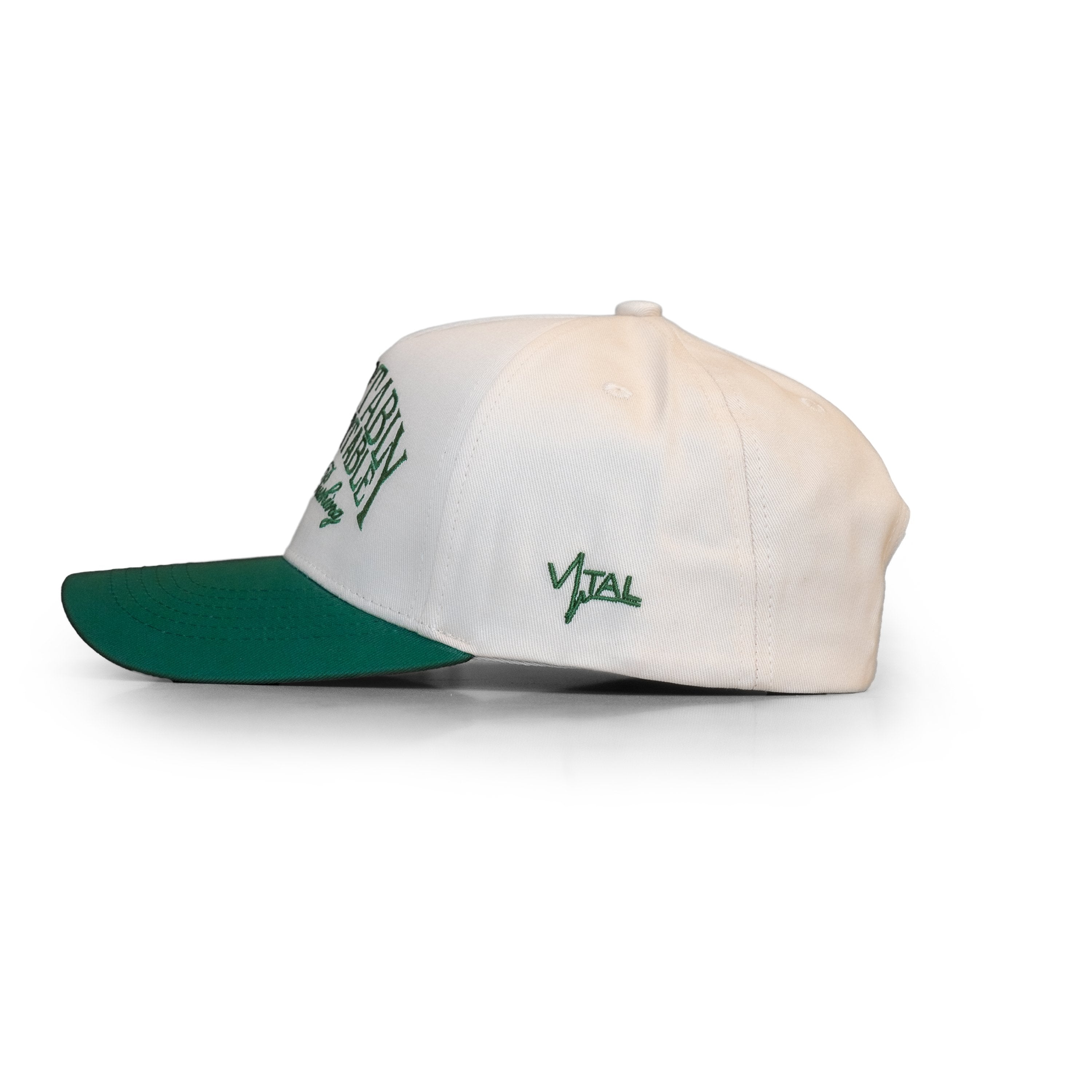 A Frame Snapback Hat - Cream/Green CU - KOP - VITAL APPAREL