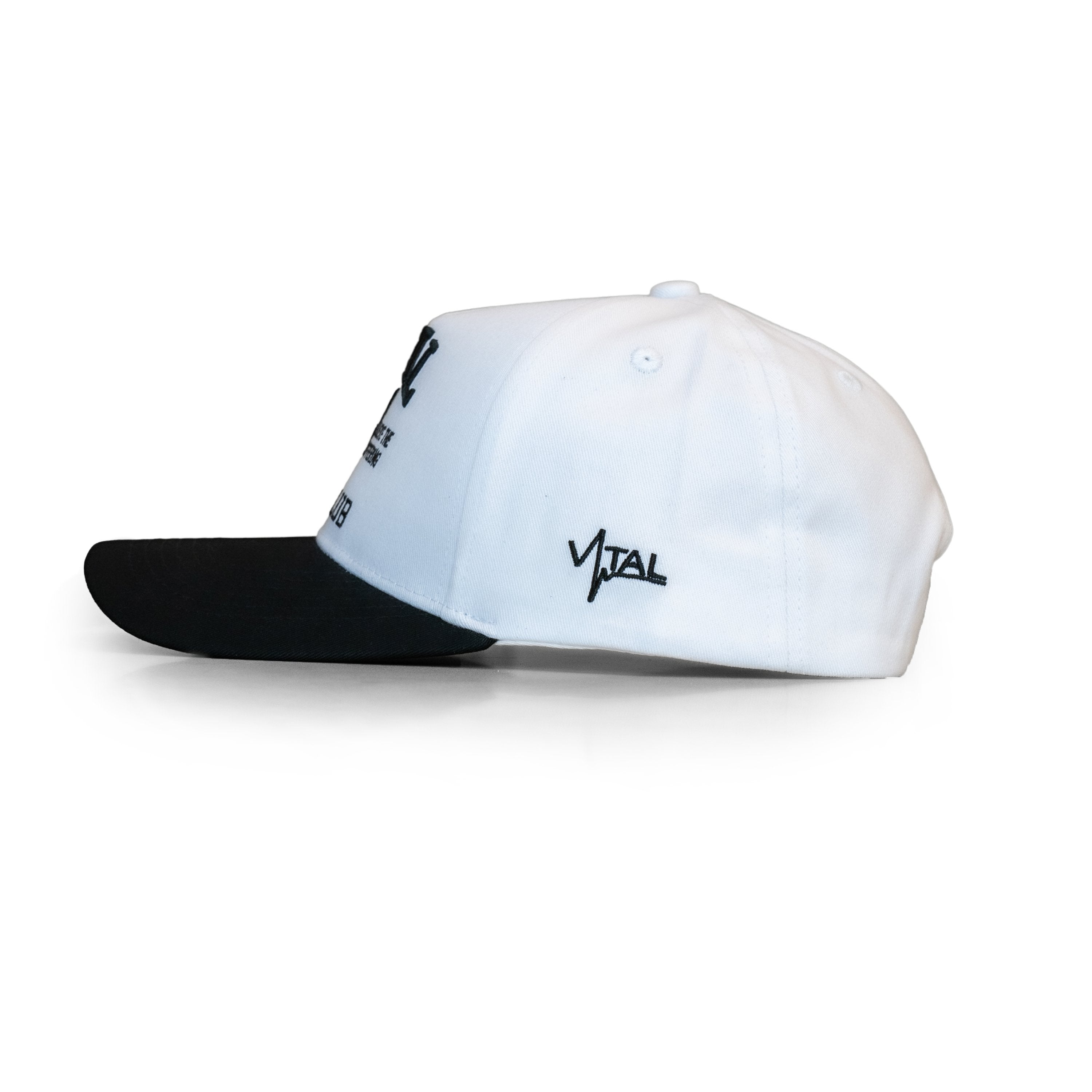 A Frame Snapback Hat - White/Black Lifting Club - VITAL APPAREL