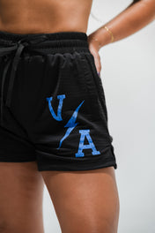 Combat Mesh Shorts 5" - Black/Distressed Baby Blue - VITAL APPAREL