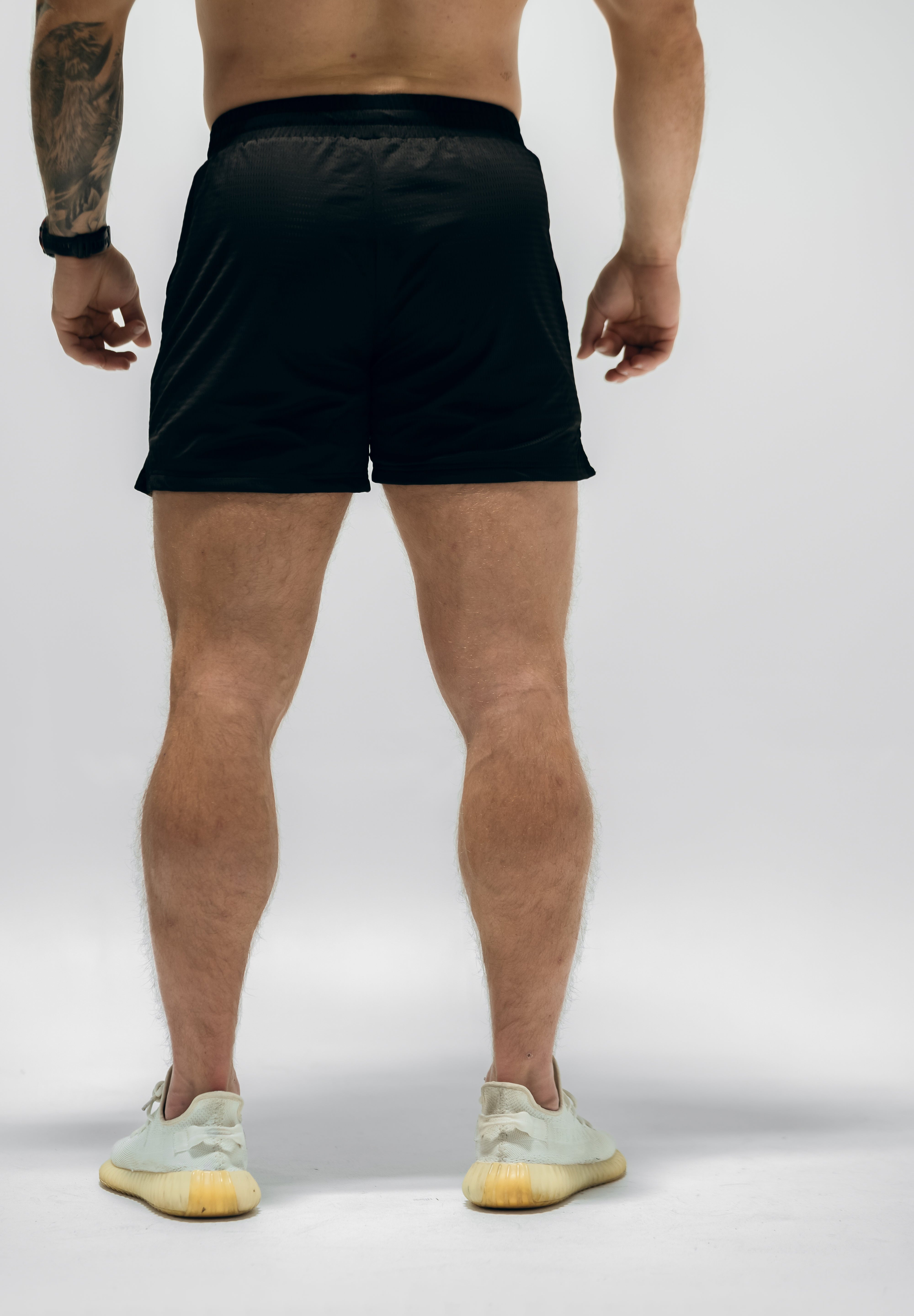 Combat Mesh Shorts 5" - Black/Distressed Olive - VITAL APPAREL