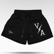 Combat Mesh Shorts 5" - Black/Distressed White - VITAL APPAREL