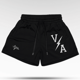 Combat Mesh Shorts 5" - Black/Distressed White