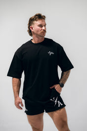 Combat Mesh Shorts 5" - Black/Distressed White - VITAL APPAREL