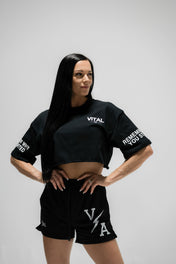 Combat Mesh Shorts 5" - Black/Distressed White - VITAL APPAREL