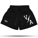 Combat Mesh Shorts 5" - Black/White Bolt Unisex