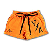 Combat Mesh Shorts 5" - Neon Orange/Black Bolt - VITAL APPAREL