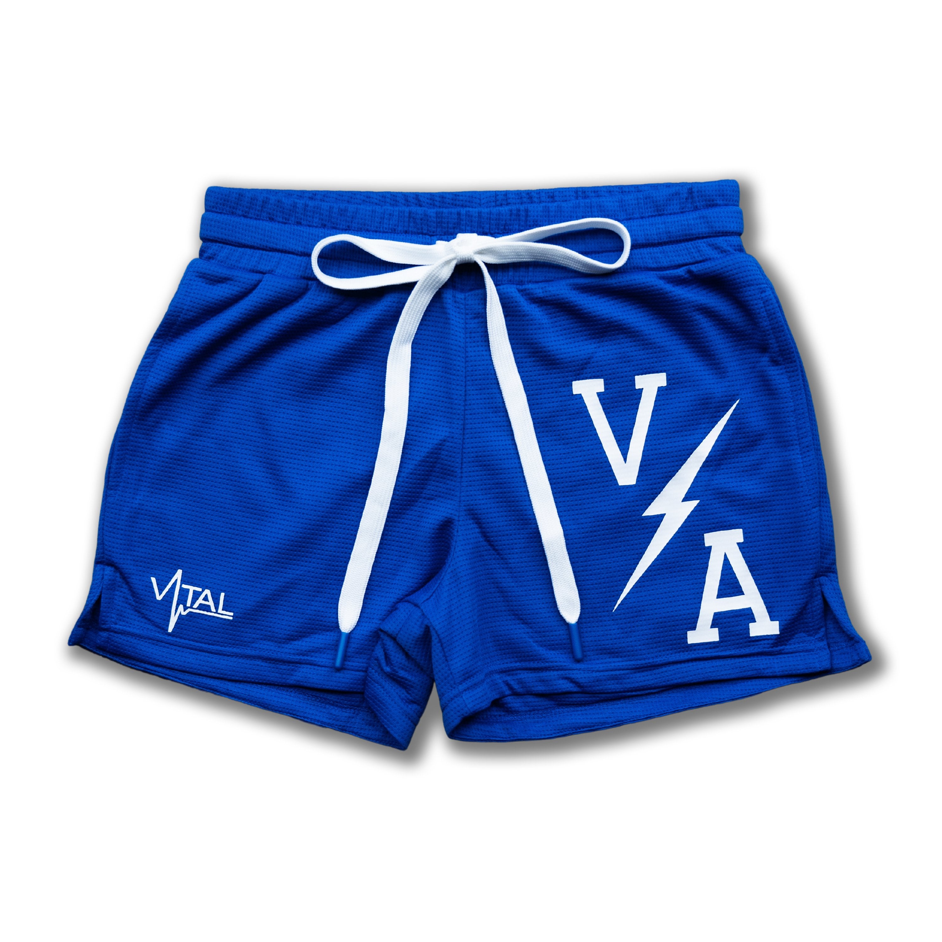 Combat Mesh Shorts 5" - Royal Blue/White Bolt - VITAL APPAREL