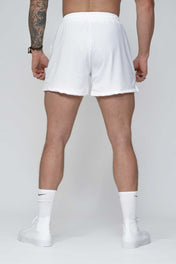 Combat Mesh Shorts 5" - White/Black Bolt Unisex - VITAL APPAREL