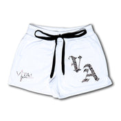 Combat Mesh Shorts 5" - White/Paisley - VITAL APPAREL