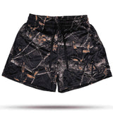 Combat Mesh Shorts 5.5" - Black Woodland Camo Unisex