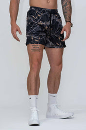 Combat Mesh Shorts 5.5" - Black Woodland Camo Unisex - VITAL APPAREL