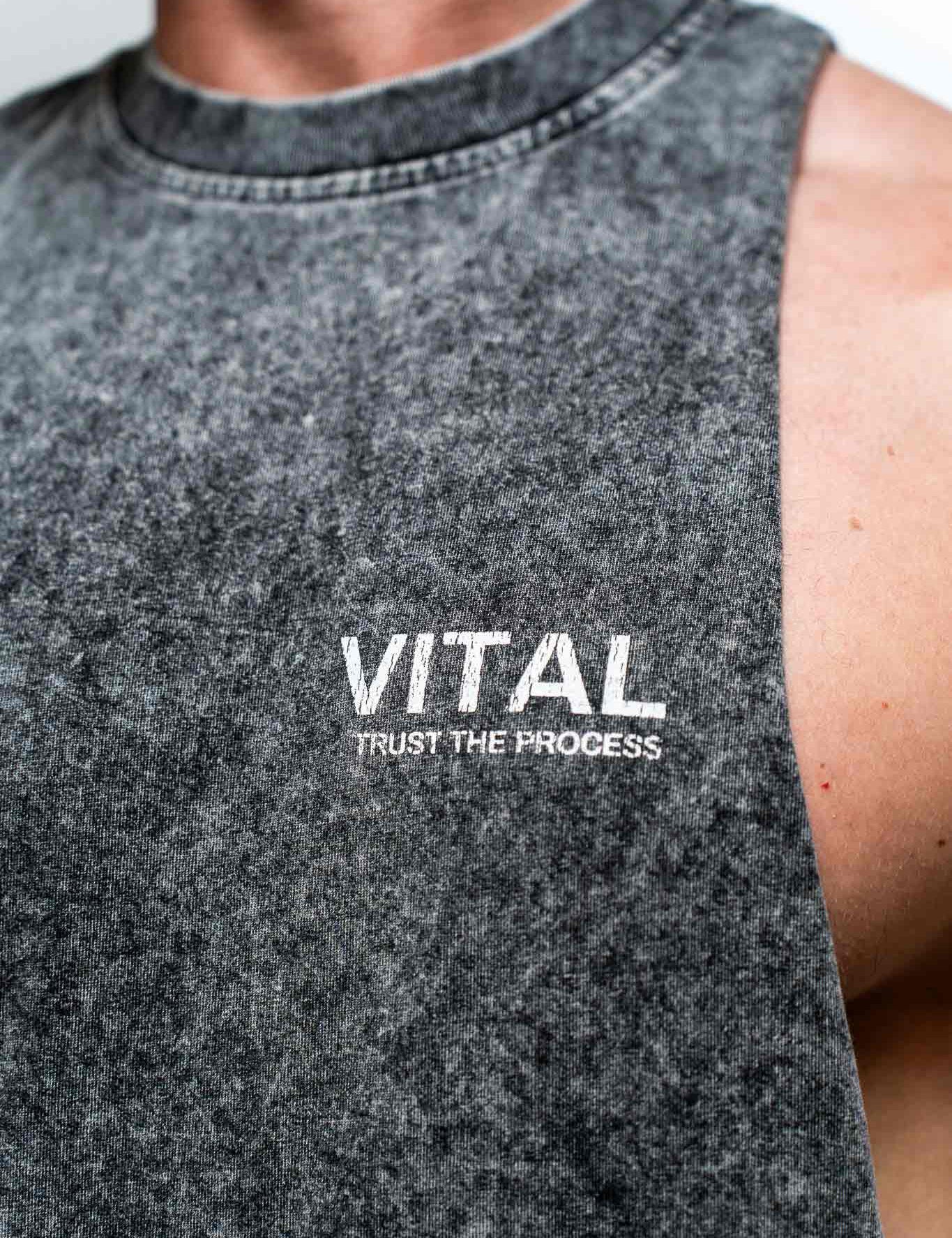 Cut Off Tank - Black Acid - VITAL APPAREL