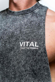 Cut Off Tank - Black Acid - VITAL APPAREL