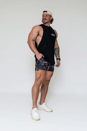 Cut Off Tank - Black/White - VITAL APPAREL