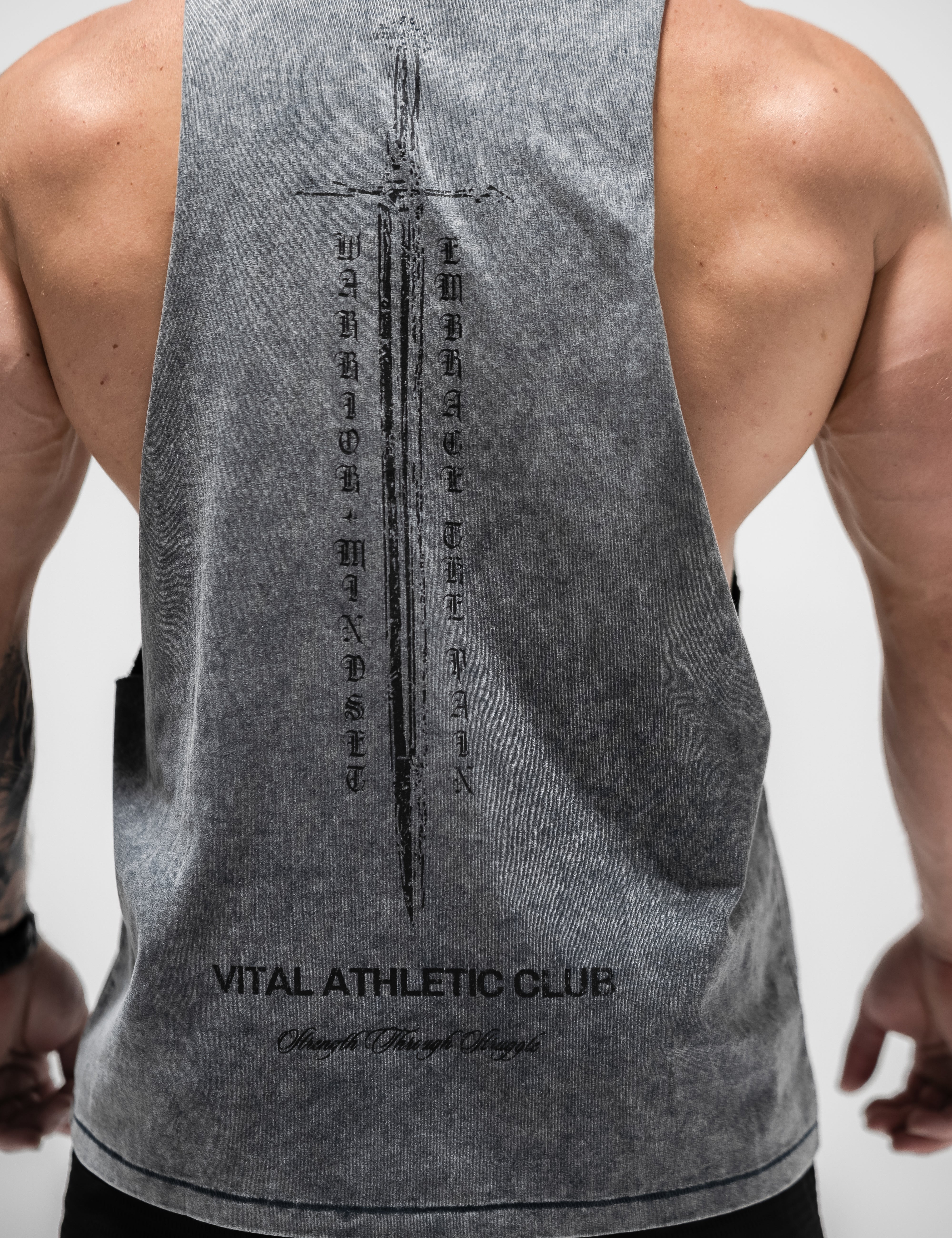 Cut Off Tank - Gray Acid Blade - VITAL APPAREL
