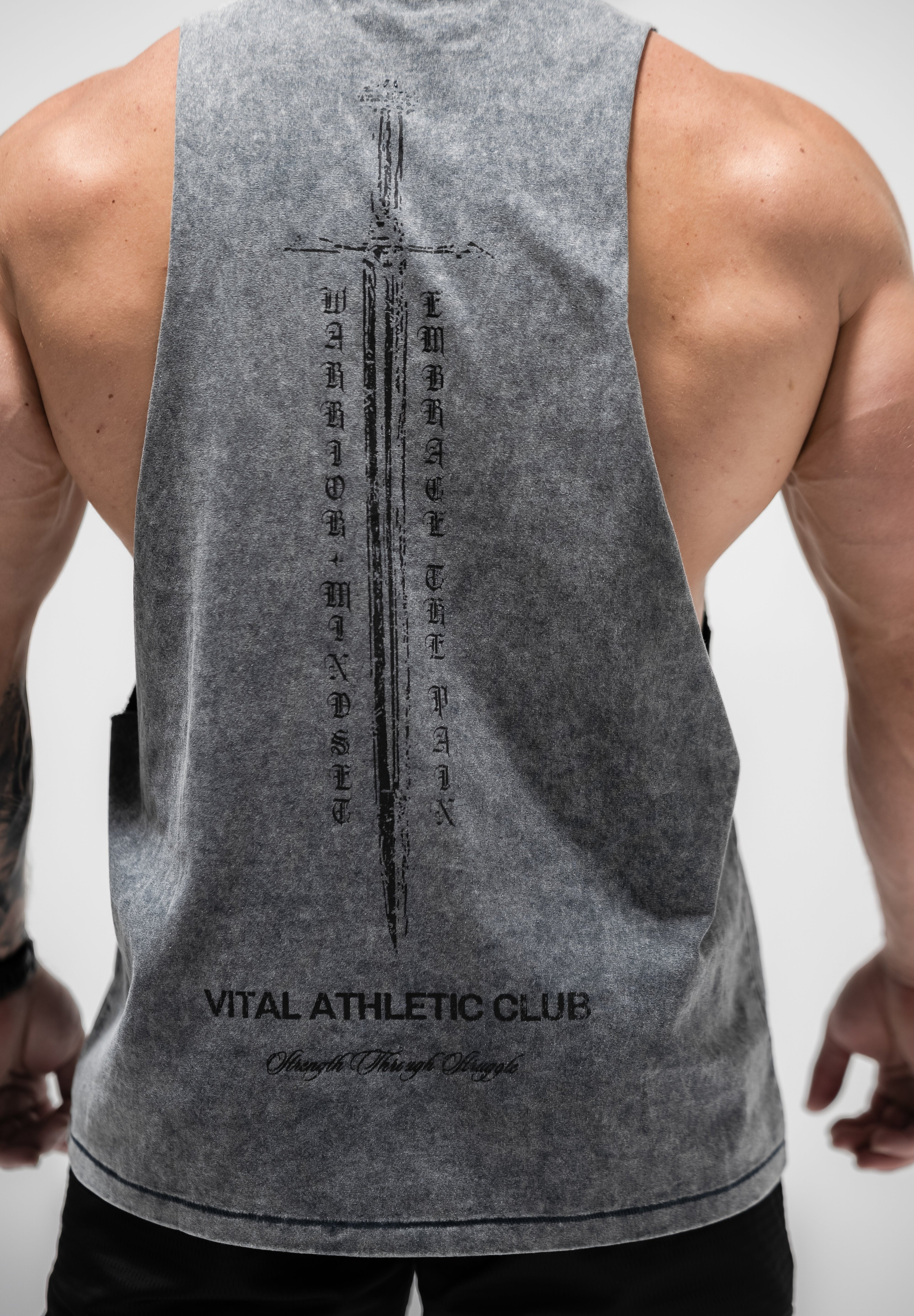Cut Off Tank - Gray Acid Blade - VITAL APPAREL