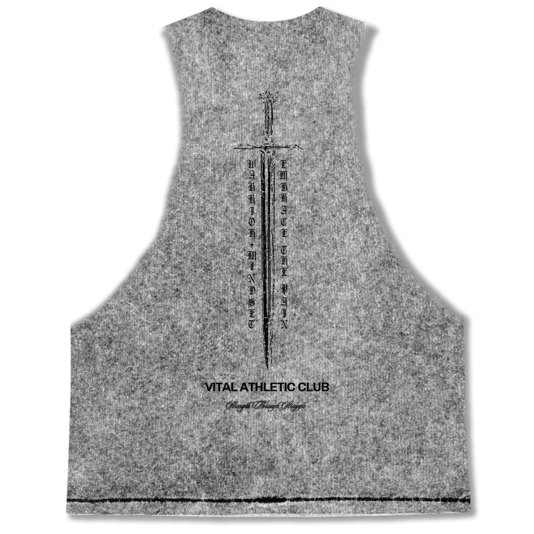 Cut Off Tank - Gray Acid Blade - VITAL APPAREL