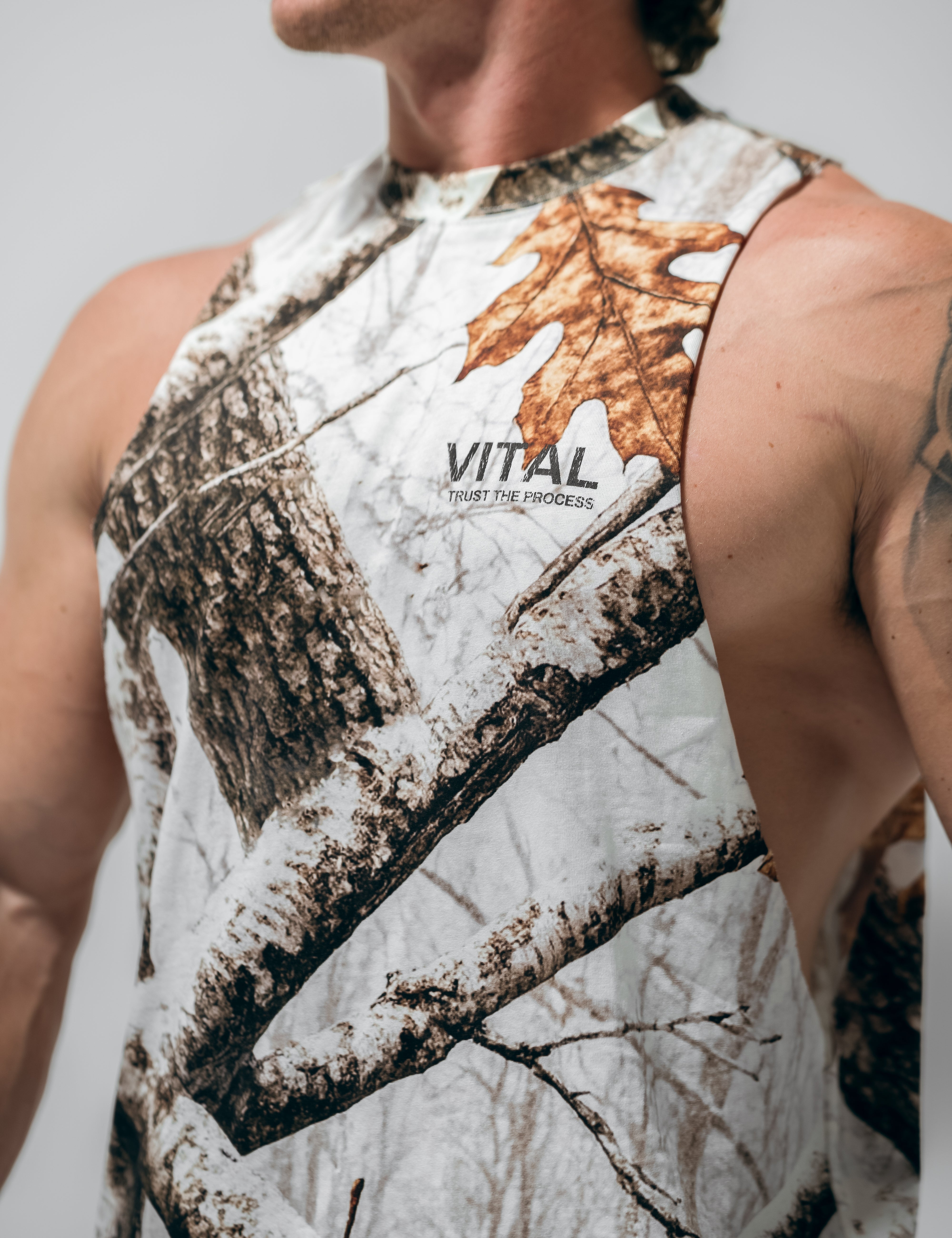 Cut Off Tank - Snow Camo - VITAL APPAREL