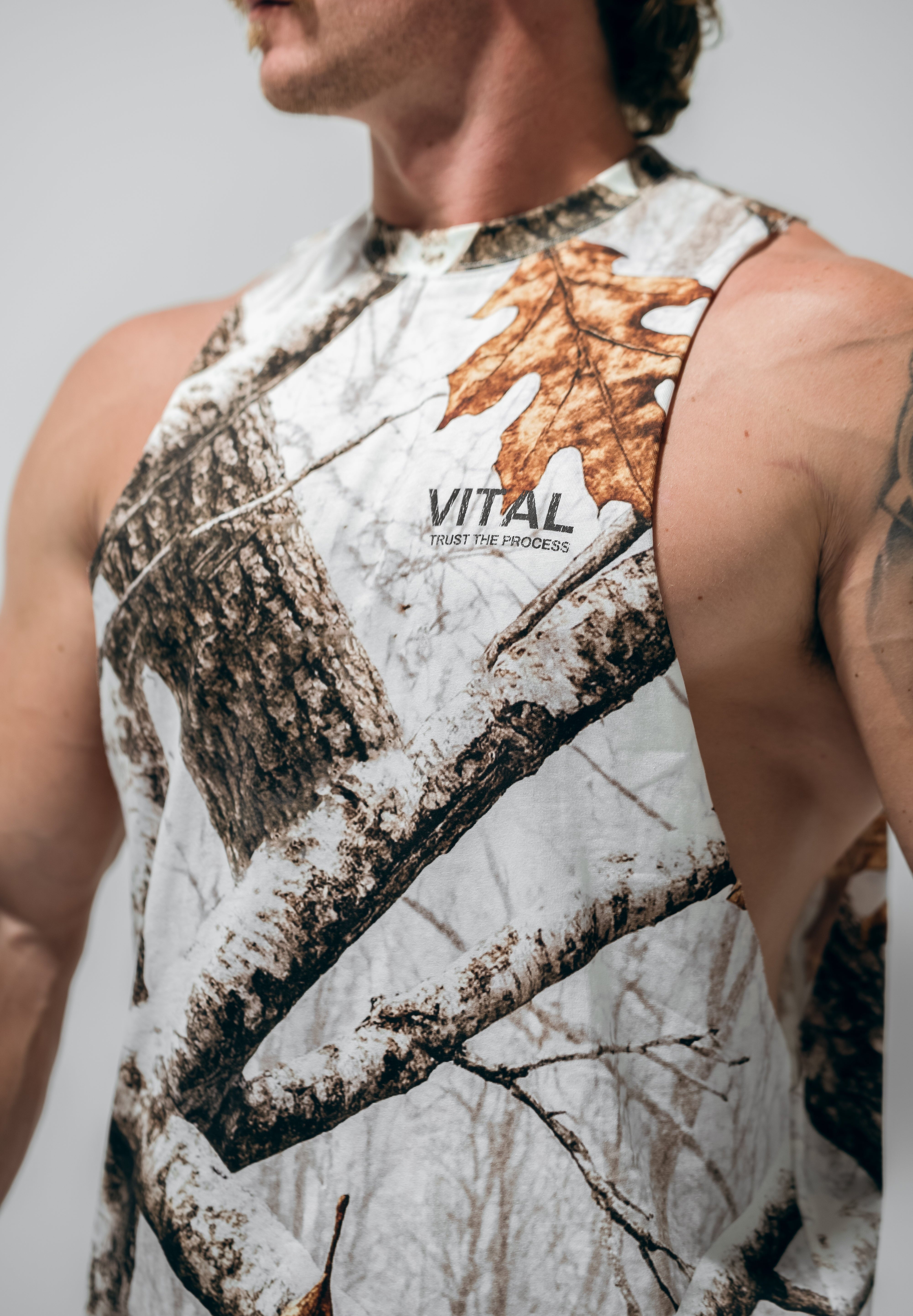 Cut Off Tank - Snow Camo - VITAL APPAREL