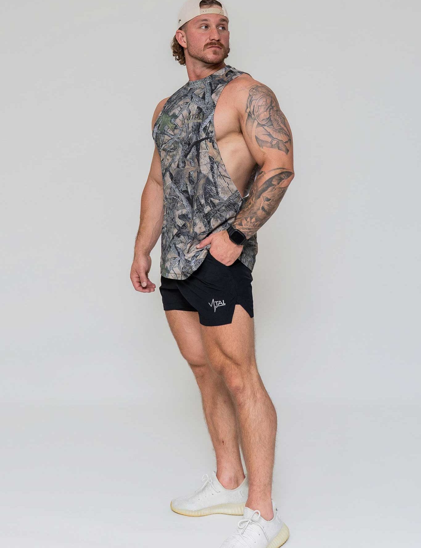 Cut Off Tank - Woodland Camo - VITAL APPAREL
