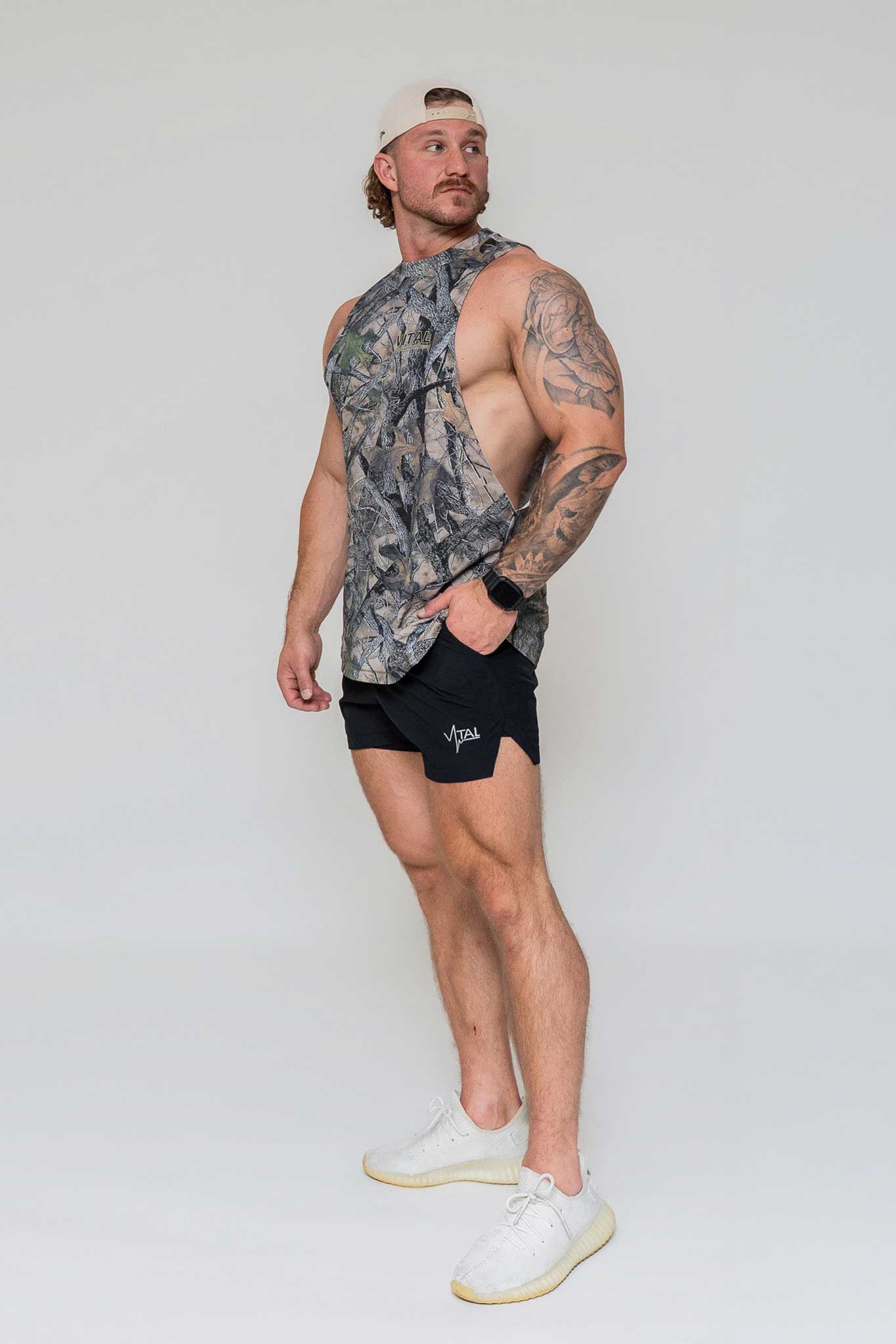 Cut Off Tank - Woodland Camo - VITAL APPAREL