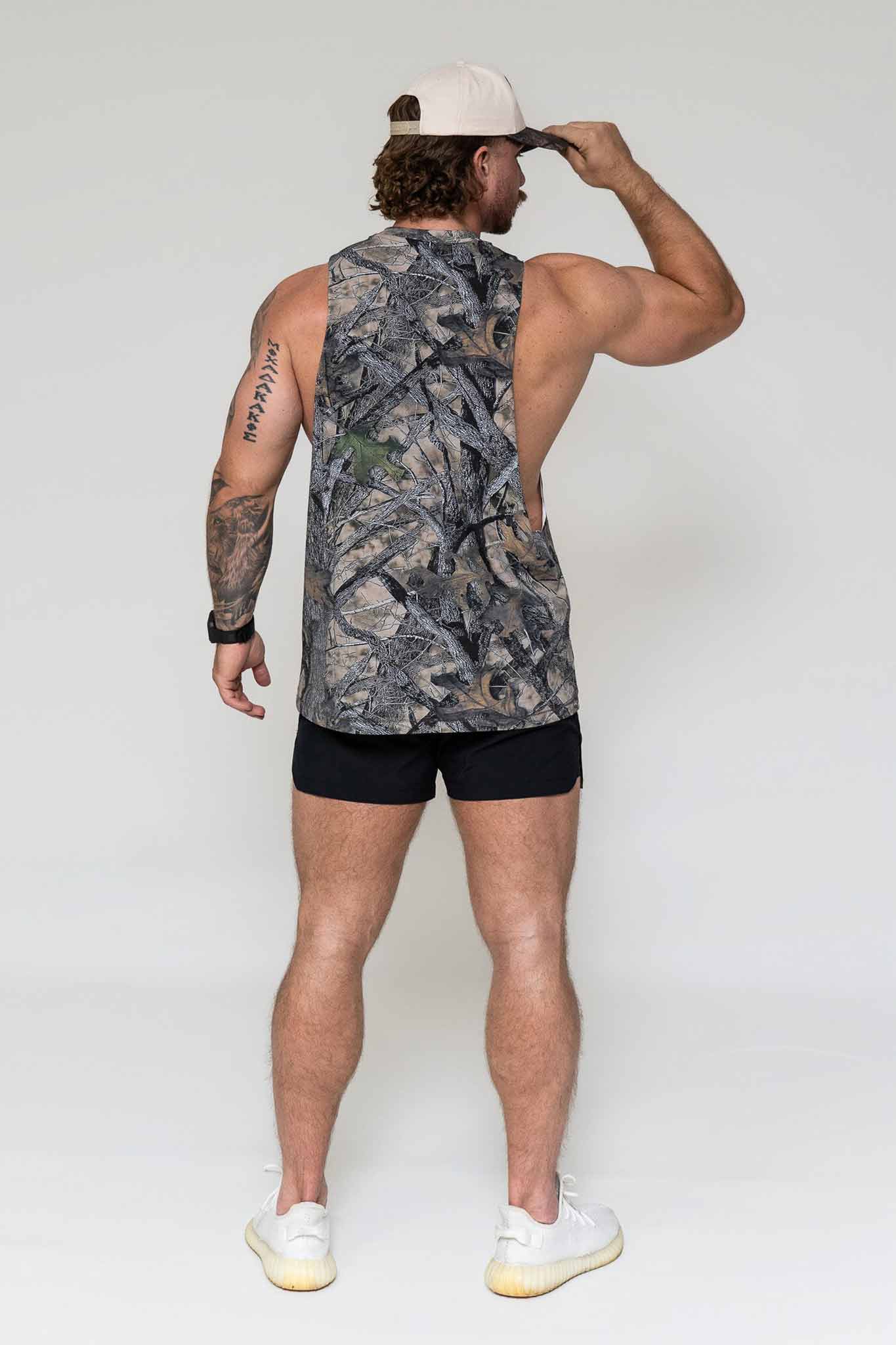 Cut Off Tank - Woodland Camo - VITAL APPAREL