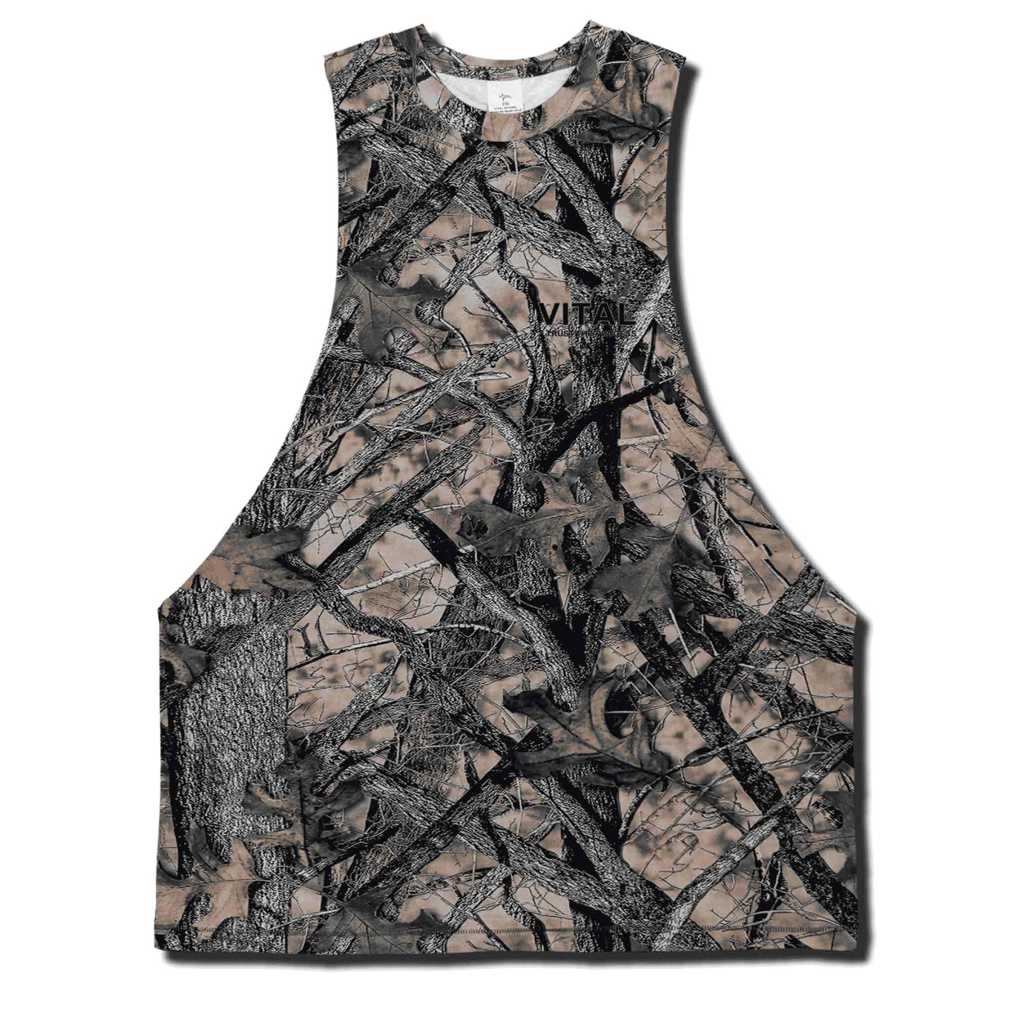 Cut Off Tank - Woodland Camo - VITAL APPAREL