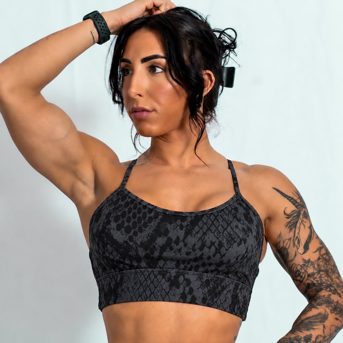 Elevate Adjustable Seamless Bra - Black Snake Skin - VITAL APPAREL