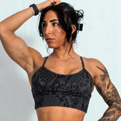 Elevate Adjustable Seamless Bra - Black Snake Skin - VITAL APPAREL