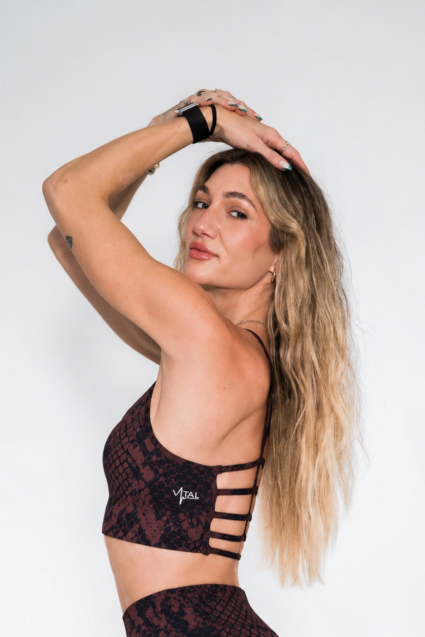 Elevate Adjustable Seamless Bra - Mocha Snake Skin - VITAL APPAREL