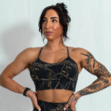 Elevate Bra - Black Woodland Camo