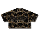 Fitted Crop T-Shirt - STS Black Woodland Camo