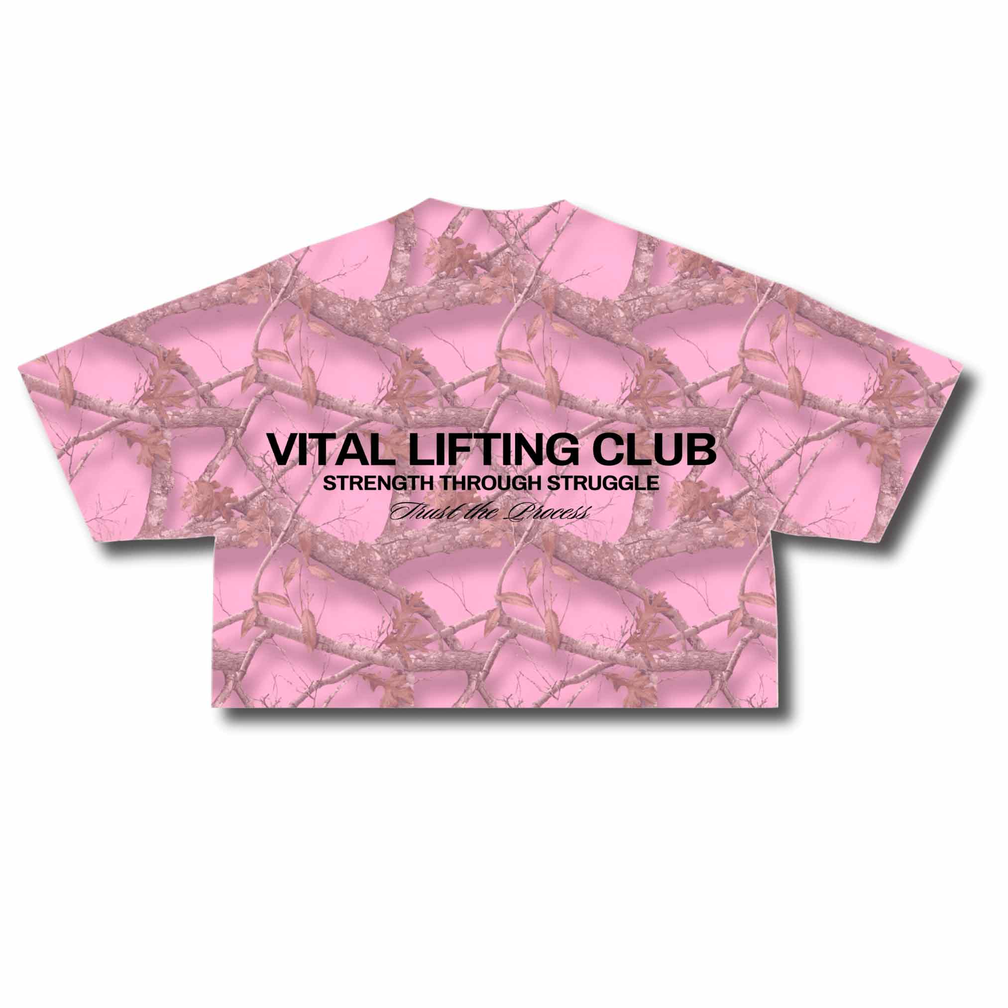 Fitted Crop T-Shirt - STS Pink Woodland Camo - VITAL APPAREL