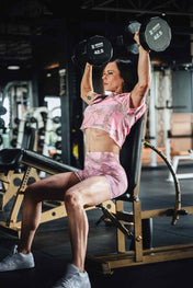 Fitted Crop T-Shirt - STS Pink Woodland Camo - VITAL APPAREL