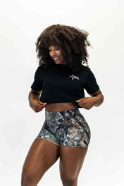 Fitted Crop T-Shirt - VITAL APPAREL TTP Black/White - VITAL APPAREL