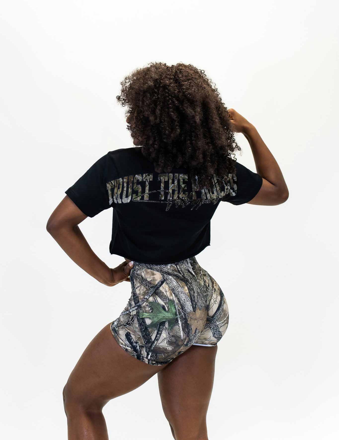 Fitted Crop T-Shirt - VITAL APPAREL TTP Woodland Camo - VITAL APPAREL