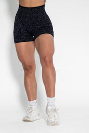 Luxe 4" Scrunch Butt Shorts - Black Leopard - VITAL APPAREL