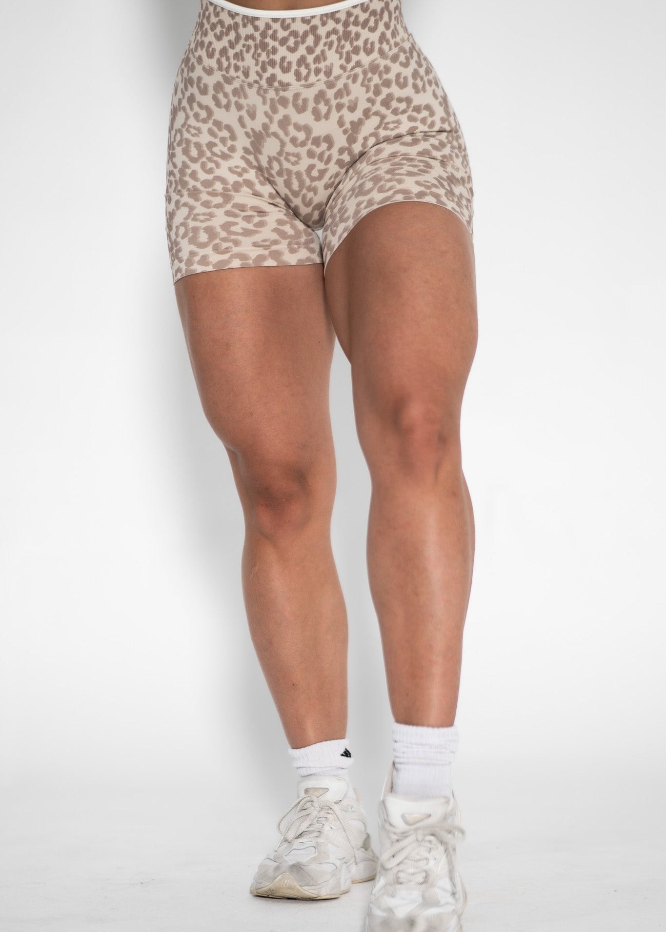 Luxe 4" Scrunch Butt Shorts - Cream Leopard - VITAL APPAREL