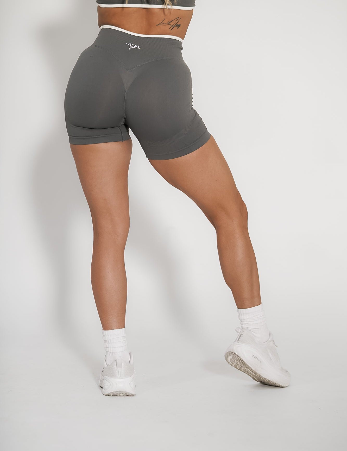 Luxe 4" Scrunch Butt Shorts - Slate - VITAL APPAREL