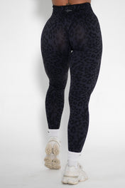 Luxe Scrunch Butt Leggings - Black Leopard - VITAL APPAREL
