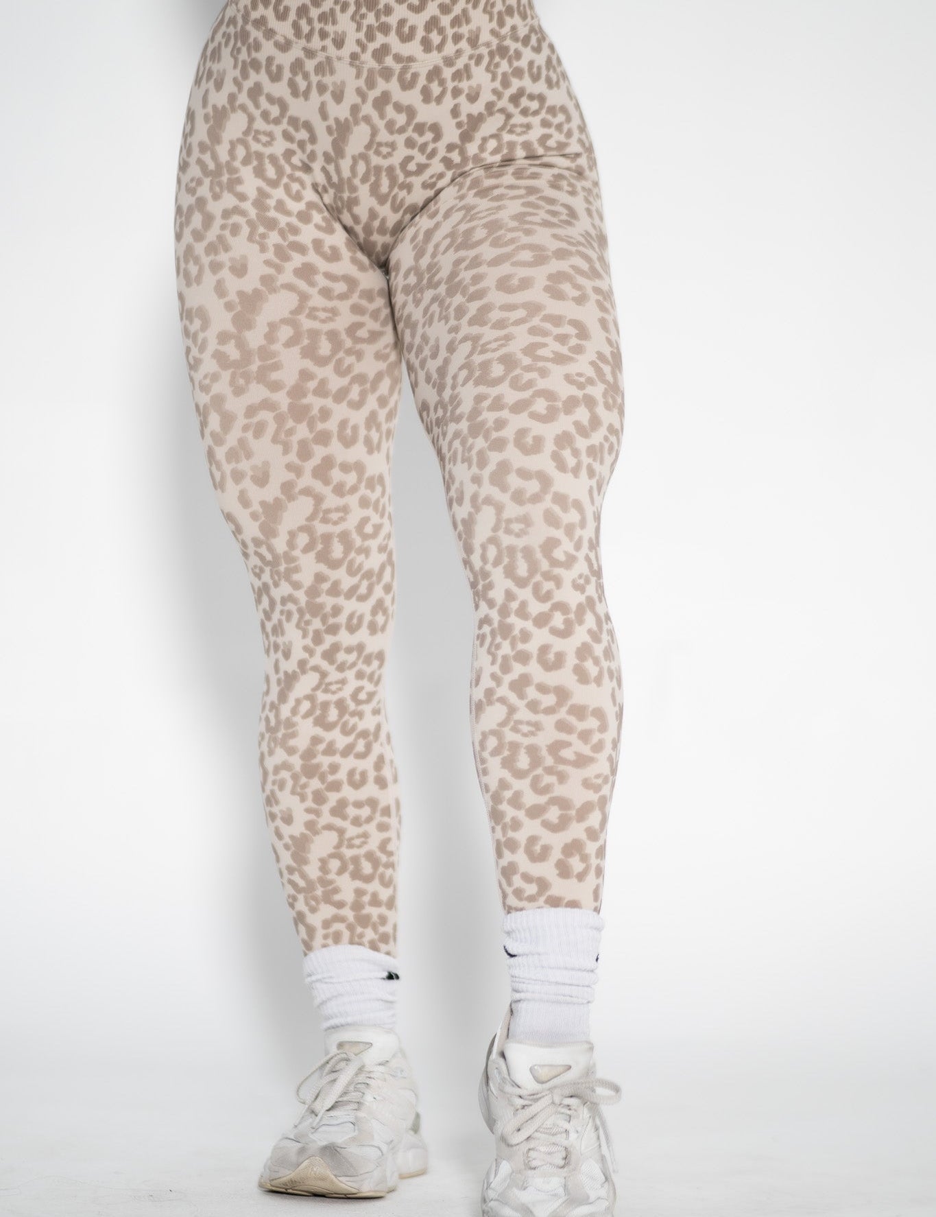 Luxe Scrunch Butt Leggings - Cream Leopard - VITAL APPAREL