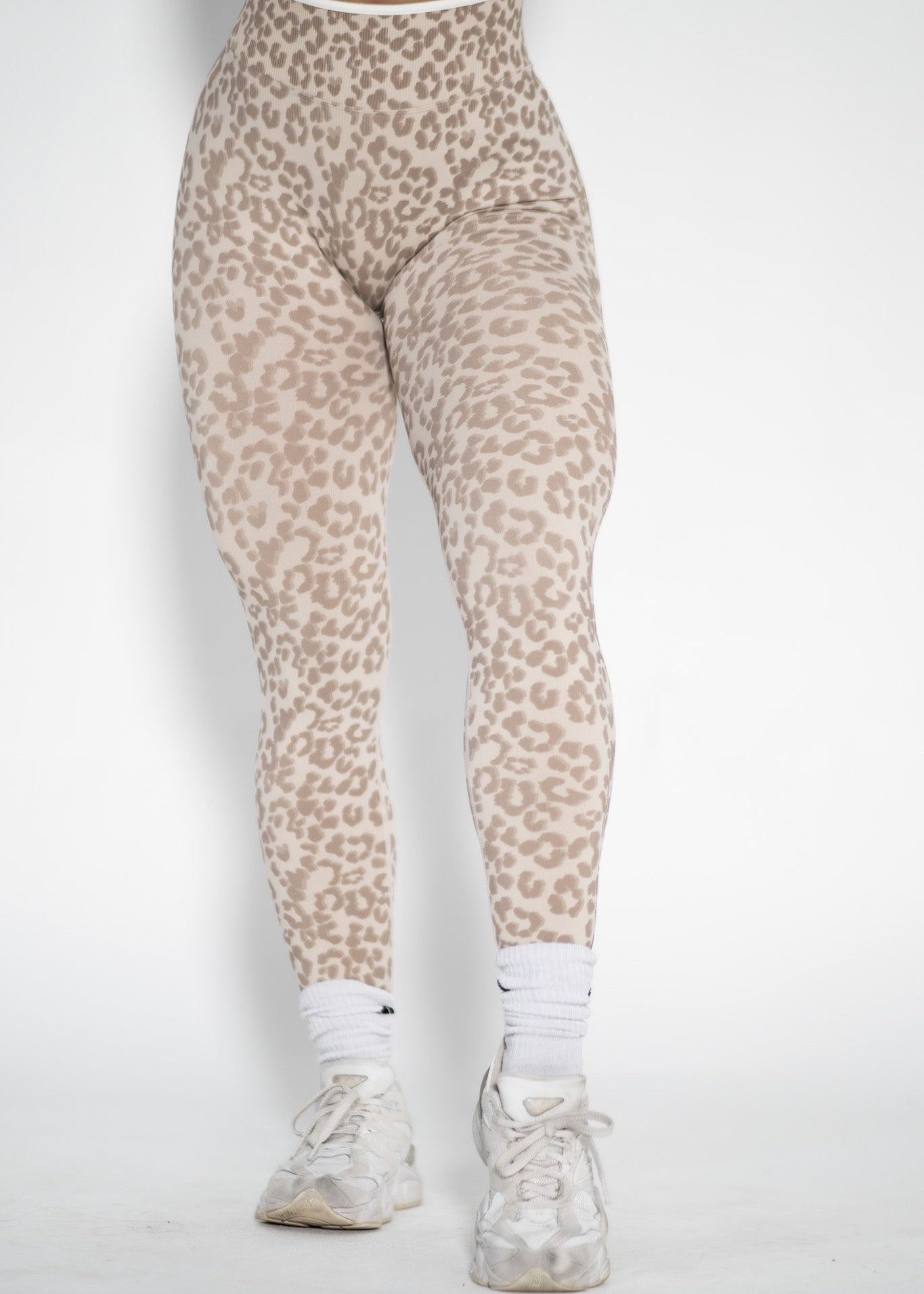 Luxe Scrunch Butt Leggings - Cream Leopard - VITAL APPAREL