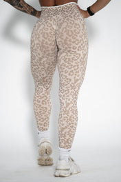 Luxe Scrunch Butt Leggings - Cream Leopard - VITAL APPAREL