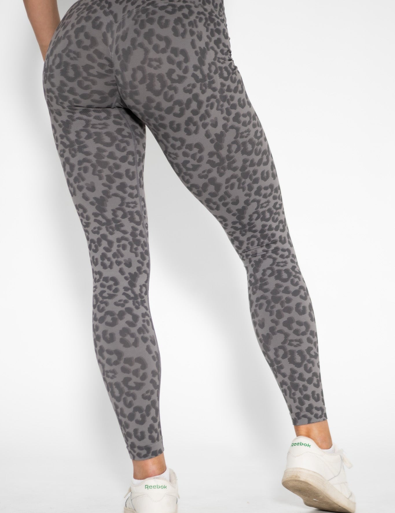 Luxe Scrunch Butt Leggings - Gray Leopard - VITAL APPAREL