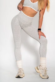 Luxe Seamless Scrunch Butt Leggings - Ash Leopard - VITAL APPAREL